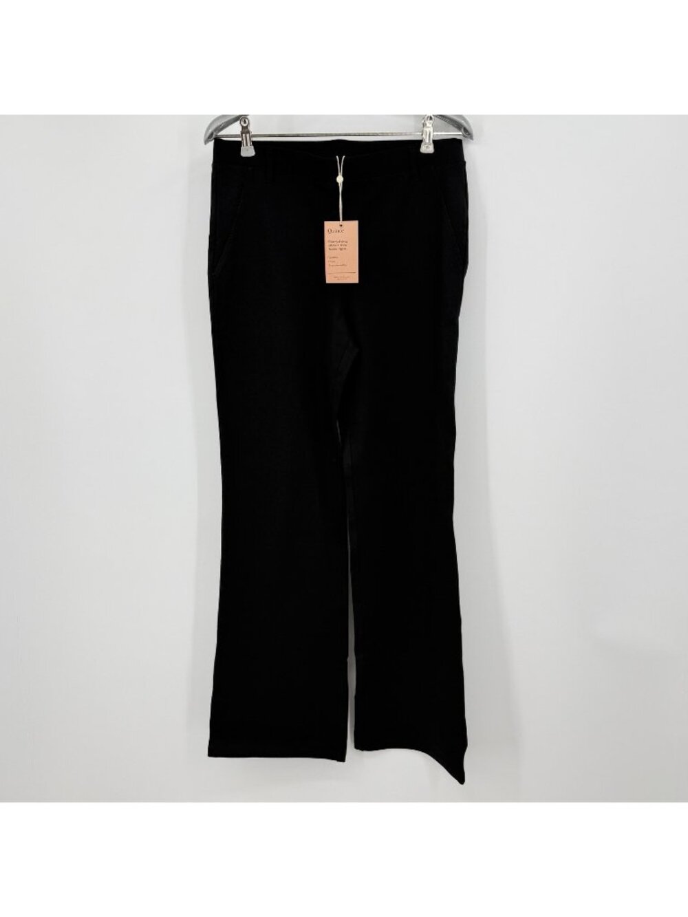 Quince Ultra-Stretch Ponte Boot Cut Pants in Black size M Petite Women's NWT